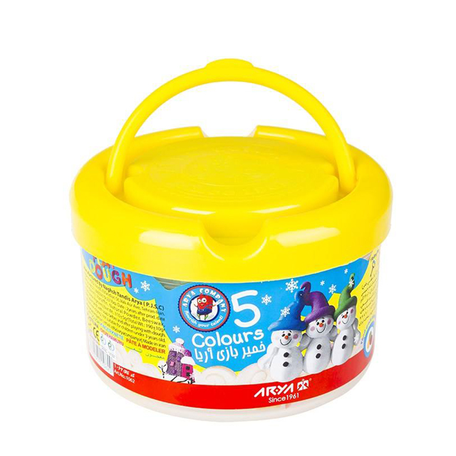 خمیر بازی آریا 5 رنگ سطلی کد 1062