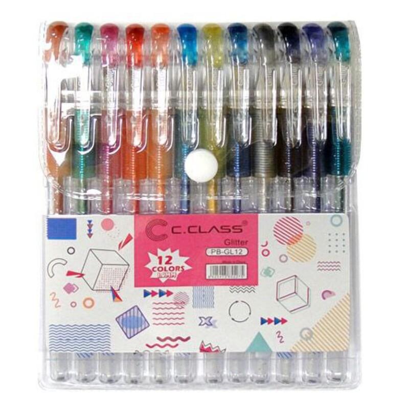 روان نویس سی.کلاس مدل Glitter بسته 12 عددی