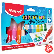 ماژیک رنگ آمیزی مپد مدل  mini felt- بسته 12 رنگ
