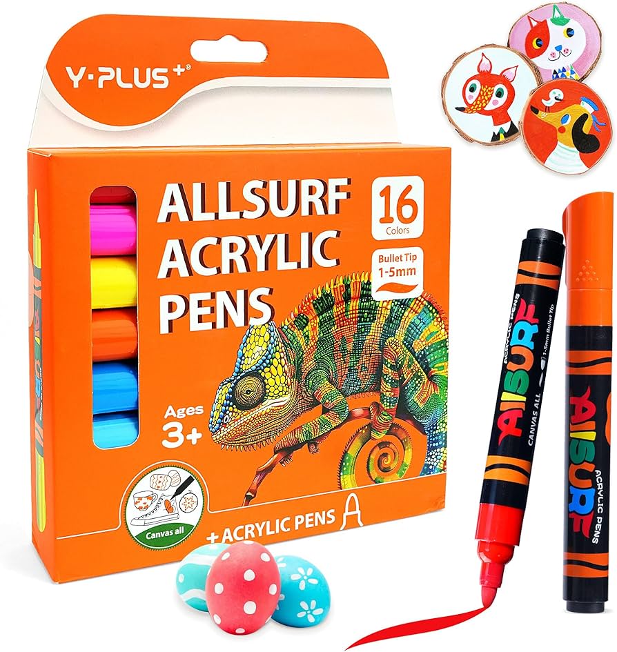 ماژیک اکریلیک 16 رنگ وای پلاس Y.PLUS